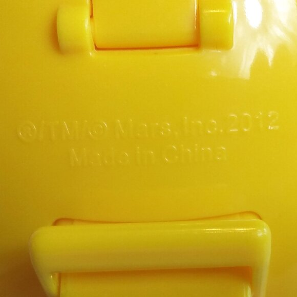 M & M Yellow-Blue Base 2012 Candy Dispenser-Lever In The Back-11 in. - Picture 5 of 11